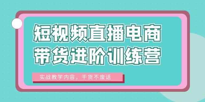 短视频直播电商带货进阶训练营：实战教学内容，干货不废话网赚项目-副业赚钱-互联网创业-资源整合南风学院