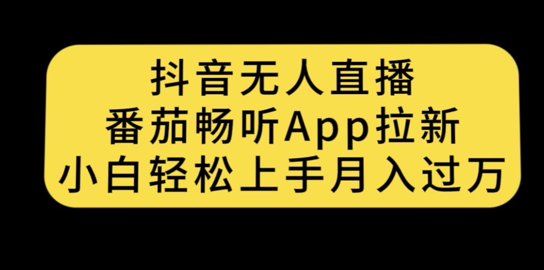 抖音无人直播,番茄畅听APP拉新,小白轻松上手月入过万网赚项目-副业赚钱-互联网创业-资源整合南风学院