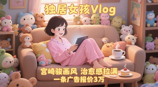 单个账号涨粉71W！用AI制作独居女孩Vlog，宫崎骏画风，治愈感拉满，一条广告报价3W网赚项目-副业赚钱-互联网创业-资源整合南风学院