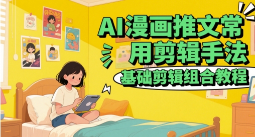 AI漫画推文常用剪辑手法，基础剪辑组合教程网赚项目-副业赚钱-互联网创业-资源整合南风学院