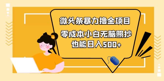 人人都能操作的微头条最新暴力撸金项目，零成本小白无脑搬运网赚项目-副业赚钱-互联网创业-资源整合南风学院