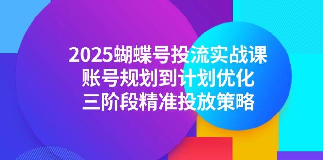 （14987期）2025蝴蝶号投流实战课，账号规划到计划优化，三阶段精准投放策略网赚项目-副业赚钱-互联网创业-资源整合南风学院