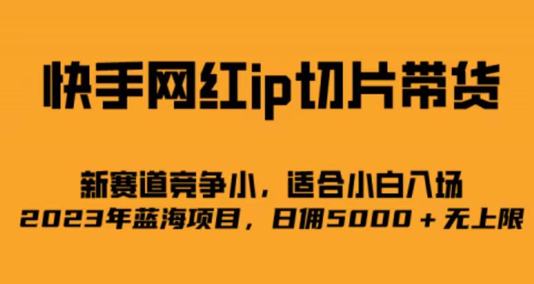 快手网红ip切片新赛道，竞争小事，适合小白 2023蓝海项目网赚项目-副业赚钱-互联网创业-资源整合南风学院