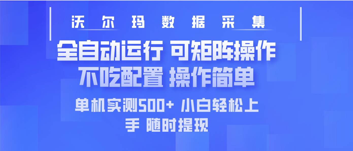 （14560期）最新沃尔玛平台采集 全自动运行 可矩阵单机实测500+ 操作简单网赚项目-副业赚钱-互联网创业-资源整合南风学院