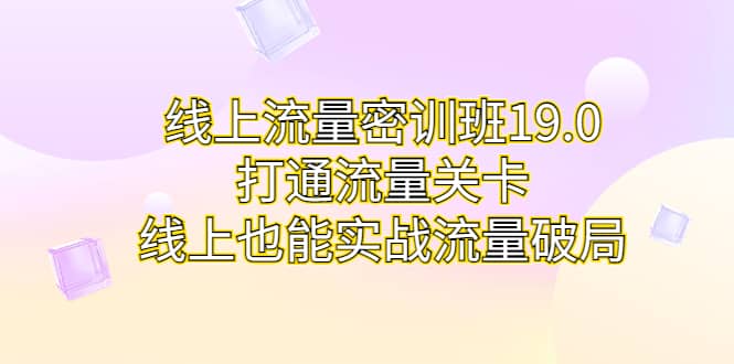 线上流量密训班19.0，打通流量关卡，线上也能实战流量破局网赚项目-副业赚钱-互联网创业-资源整合南风学院