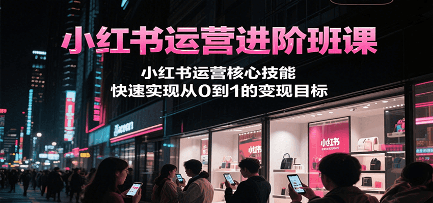 小红书运营进阶班课，小红书运营核心技能，快速实现从0到1的变现目标网赚项目-副业赚钱-互联网创业-资源整合南风学院