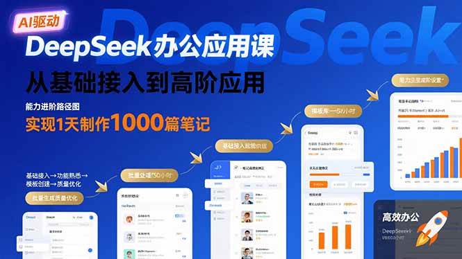 （15754期）DeepSeek办公应用课：从基础接入到高阶应用，实现1天制作1000篇笔记网赚项目-副业赚钱-互联网创业-资源整合南风学院