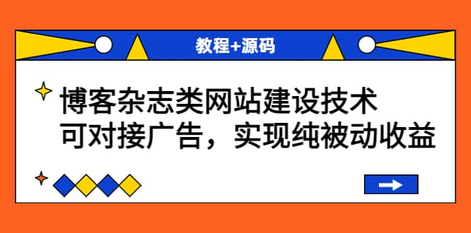 博客杂志类网站建设技术，可对接广告，实现纯被动收益（教程+源码）网赚项目-副业赚钱-互联网创业-资源整合南风学院