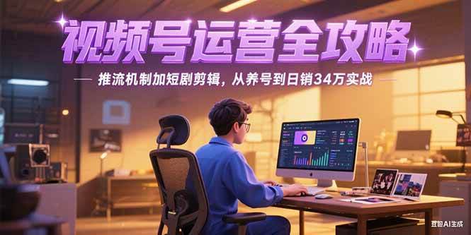 （15217期）2025视频号运营全攻略，推流机制加短剧剪辑，从养号到日销34万实战网赚项目-副业赚钱-互联网创业-资源整合南风学院