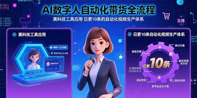 （15699期）AI数字人自动化带货全流程：黑科技工具应用 日更10条的自动化视频生产体系网赚项目-副业赚钱-互联网创业-资源整合南风学院