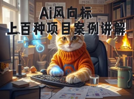 Ai风向标-附100种项目案例玩法-0基础小白到大神ai视频商业应用教学网赚项目-副业赚钱-互联网创业-资源整合南风学院