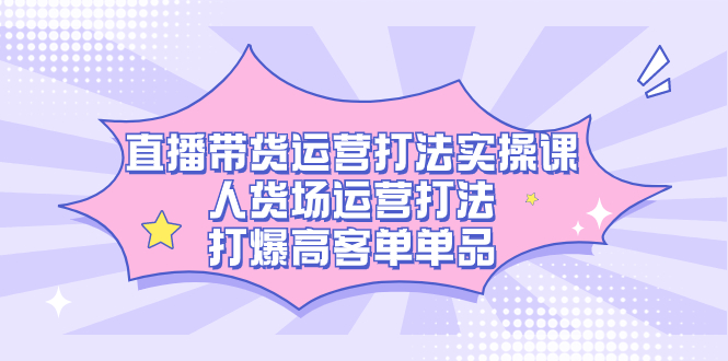 直播带货运营打法实操课，人货场运营打法，打爆高客单单品网赚项目-副业赚钱-互联网创业-资源整合南风学院
