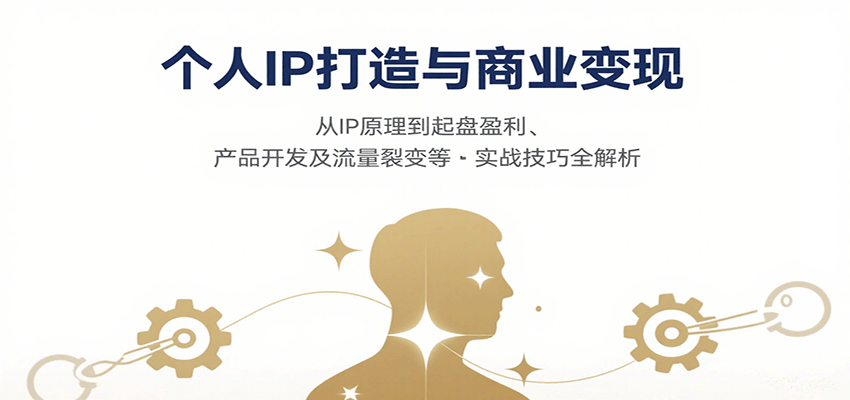 个人IP打造与商业变现，从IP原理到起盘盈利、产品开发及流量裂变等实战技巧全解析网赚项目-副业赚钱-互联网创业-资源整合南风学院