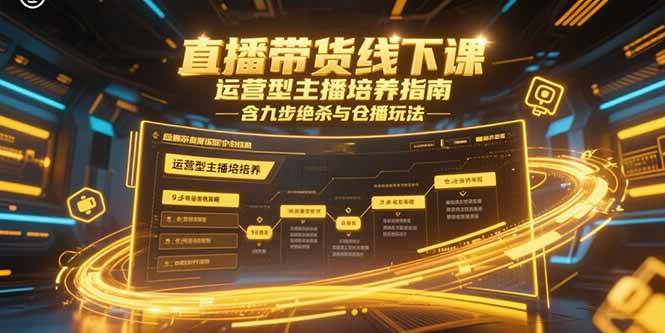 （15281期）直播带货线下课，运营型主播培养指南，含九步绝杀与仓播玩法网赚项目-副业赚钱-互联网创业-资源整合南风学院