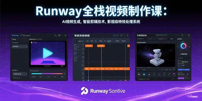 （15515期）Runway全栈视频制作课：AI视频生成，智能剪辑技术，影视级特效处理系统网赚项目-副业赚钱-互联网创业-资源整合南风学院