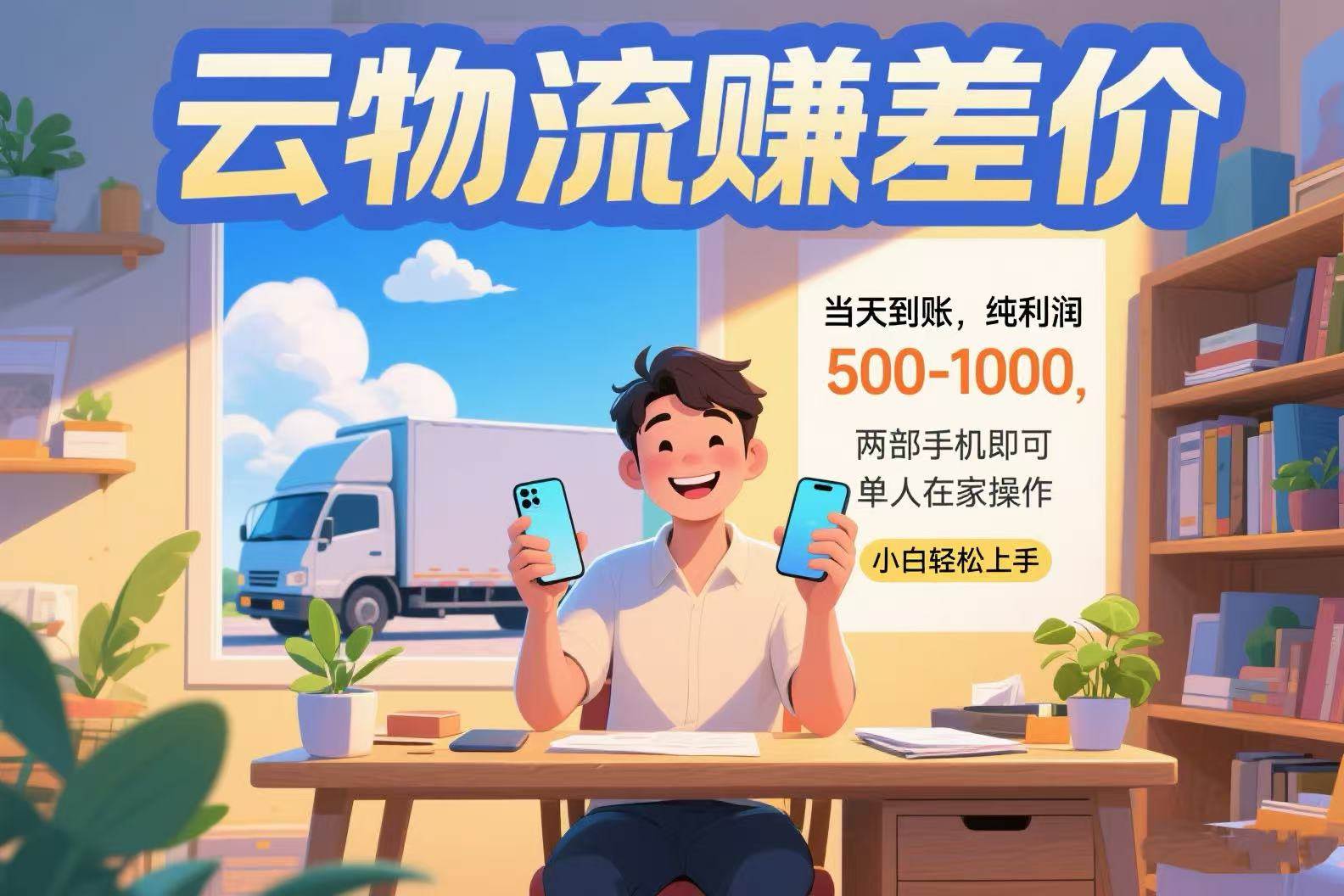 （15492期）云物流赚差价 当天到账纯利润500-1000 两部手机即可 可单人在家操作 小…网赚项目-副业赚钱-互联网创业-资源整合南风学院