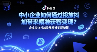 中小企业如何通过投放抖加带来精准获客变现？企业实体抖加投放精准变现秘籍网赚项目-副业赚钱-互联网创业-资源整合南风学院