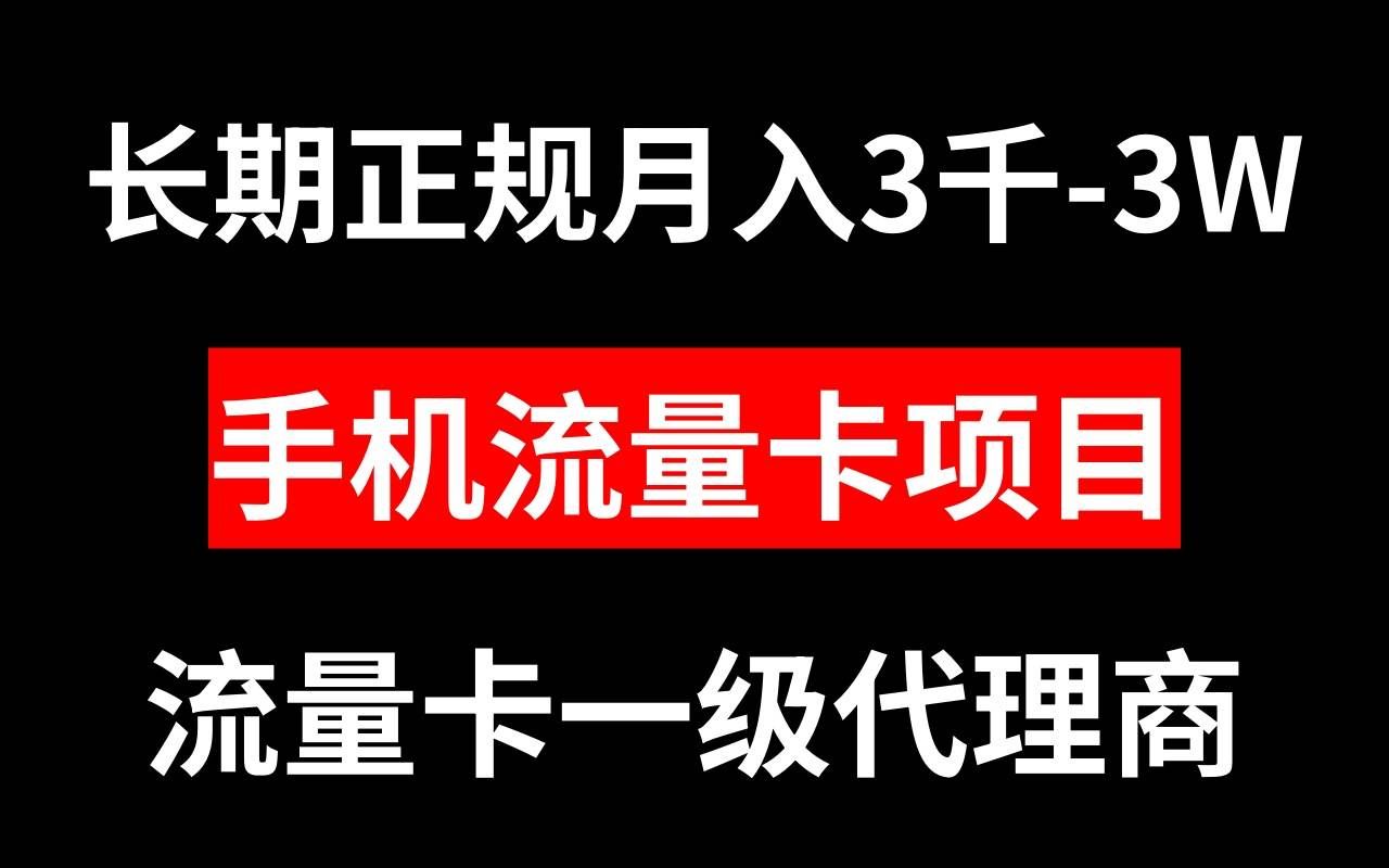 （8311期）手机流量卡代理月入3000-3W长期正规项目网赚项目-副业赚钱-互联网创业-资源整合南风学院
