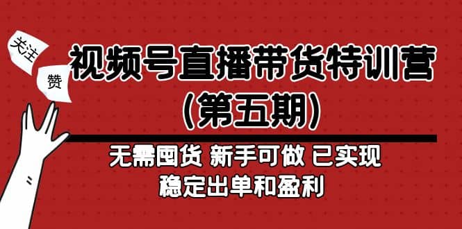 视频号直播带货特训营（第五期）无需囤货 新手可做 已实现稳定出单和盈利网赚项目-副业赚钱-互联网创业-资源整合南风学院