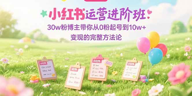 （15318期）小红书运营进阶班：30w粉博主带你从0粉起号到10w+变现的完整方法论网赚项目-副业赚钱-互联网创业-资源整合南风学院
