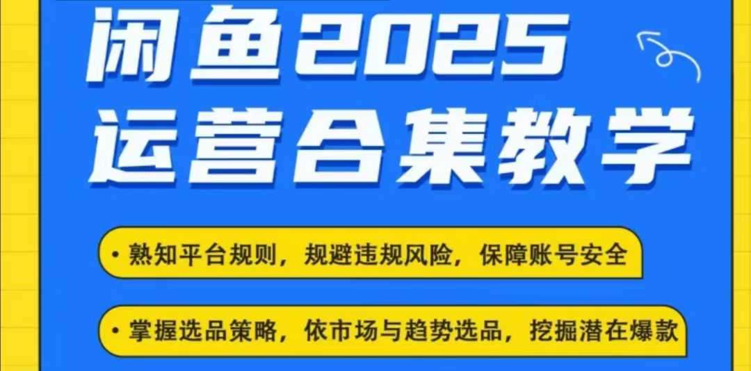 2025闲鱼电商运营全集，2025最新咸鱼玩法网赚项目-副业赚钱-互联网创业-资源整合南风学院