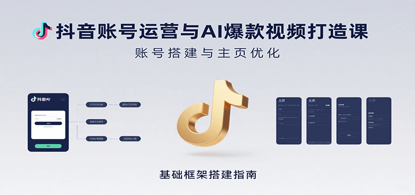 抖音账号运营与AI爆款视频打造课：含账号搭建、运营及多种AI特效视频制作方法网赚项目-副业赚钱-互联网创业-资源整合南风学院