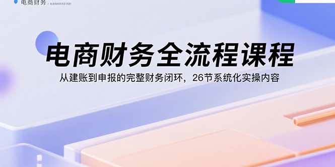 （15893期）电商财务全流程课程：从建账到申报的完整财务闭环，26节系统化实操内容网赚项目-副业赚钱-互联网创业-资源整合南风学院