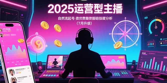 （15508期）2025运营型主播：自然流起号，微付费投放技巧，罗盘数据深度解析(7月更新)网赚项目-副业赚钱-互联网创业-资源整合南风学院