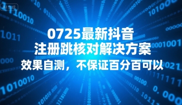 0725最新抖音注册跳核对解决方案，效果自测，不保证百分百可以网赚项目-副业赚钱-互联网创业-资源整合南风学院