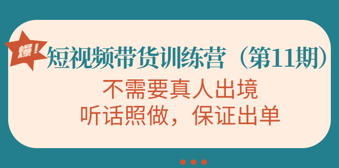 视频带货训练营，不需要真人出境，听话照做，保证出单网赚项目-副业赚钱-互联网创业-资源整合南风学院