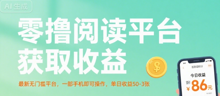 零撸阅读平台获取收益，最新无门槛平台，一部手机即可操作，单日收益50-3张【揭秘】网赚项目-副业赚钱-互联网创业-资源整合南风学院