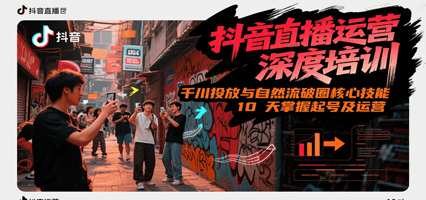 抖音直播运营深度培训，千川投放与自然流核心技能，10天掌握起号及运营(6-7月新课)网赚项目-副业赚钱-互联网创业-资源整合南风学院
