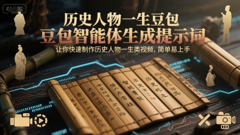 历史人物一生豆包智能体生成提示词，让你快速制作历史人物一生类视频，简单易上手网赚项目-副业赚钱-互联网创业-资源整合南风学院