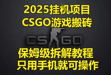 2025挂G项目，CSGO游戏搬砖，保姆级拆解教程，只用手机就可操作【揭秘】网赚项目-副业赚钱-互联网创业-资源整合南风学院