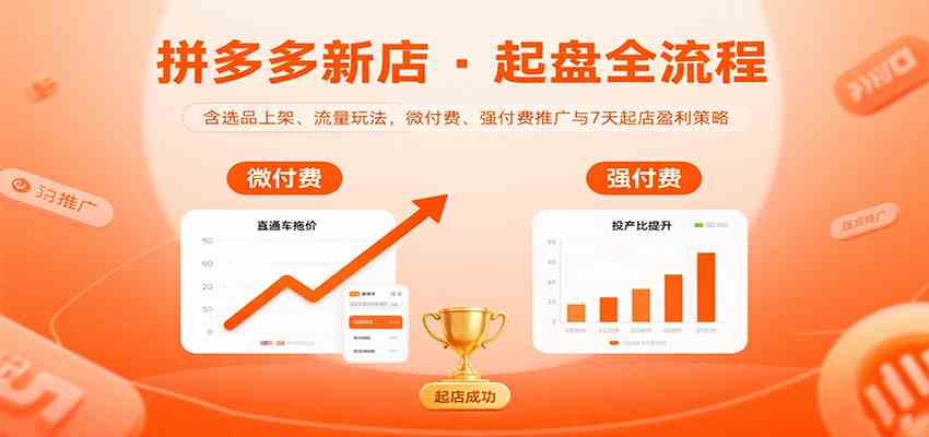 拼多多新店起盘全流程，含选品上架、流量玩法，微付费、强付费推广与7天起店盈利策略网赚项目-副业赚钱-互联网创业-资源整合南风学院