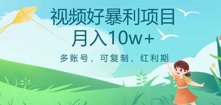 视频号暴利项目，多账号，可复制，红利期，月入10w+【揭秘】网赚项目-副业赚钱-互联网创业-资源整合南风学院