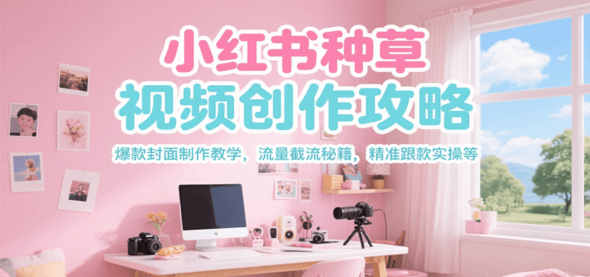 小红书种草视频创作攻略，爆款封面制作教学 ，流量截流秘籍 ，精准跟款实操等网赚项目-副业赚钱-互联网创业-资源整合南风学院