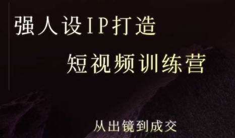 强人设ip打造课，8月最新5天短视频ip训练营，从出镜到成交网赚项目-副业赚钱-互联网创业-资源整合南风学院
