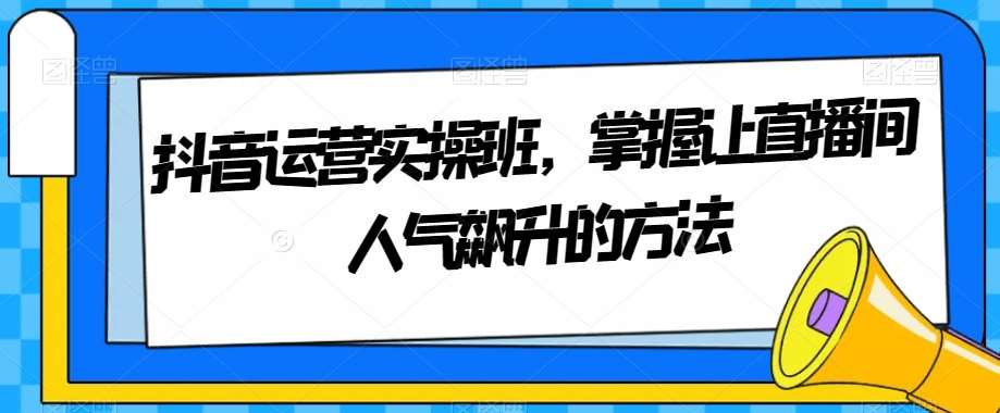 抖音运营实操班,掌握让直播间人气飙升的方法网赚项目-副业赚钱-互联网创业-资源整合南风学院