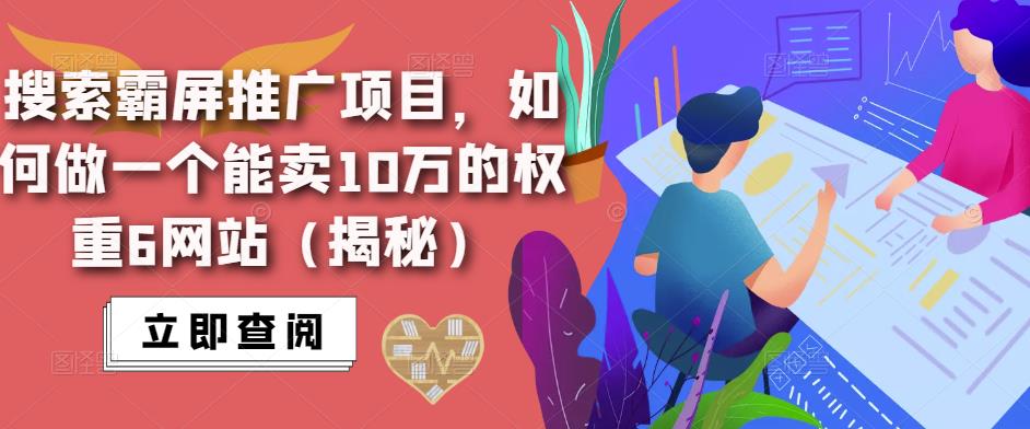 搜索霸屏推广项目,如何做一个能卖10万的权重6网站(揭秘)网赚项目-副业赚钱-互联网创业-资源整合南风学院
