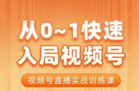 陈厂长·从0-1快速入局视频号课程，视频号直播实战训练课网赚项目-副业赚钱-互联网创业-资源整合南风学院
