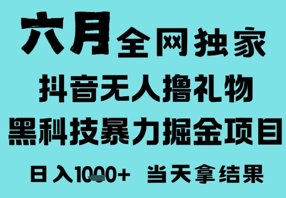 25年6月高爆抖音无人直播最新撸音浪掘金项目，门槛低小白可做，无脑日入1k，可矩阵放大【揭秘】网赚项目-副业赚钱-互联网创业-资源整合南风学院