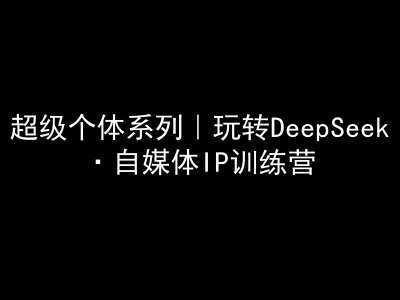 超级个体系列，玩转DeepSeek·自媒体IP训练营，deepseek教程网赚项目-副业赚钱-互联网创业-资源整合南风学院