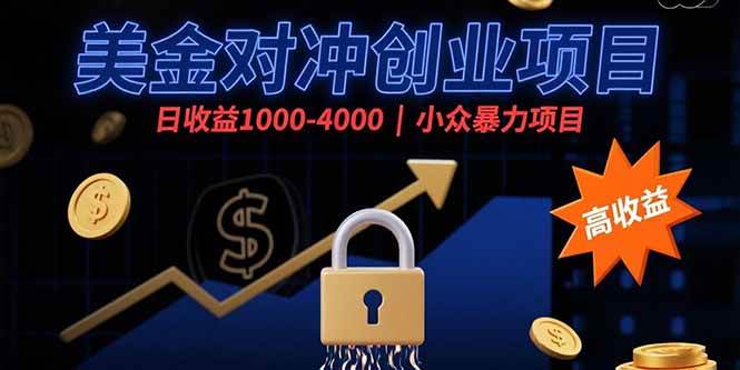 （15642期）美金对冲创业项目，日收益1000-4000，小众暴力项目网赚项目-副业赚钱-互联网创业-资源整合南风学院