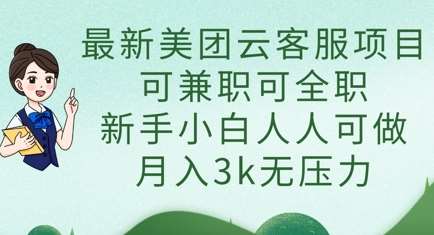 最新美团云客服项目，可兼职可全职，新手小白人人可做，月入3k无压力网赚项目-副业赚钱-互联网创业-资源整合南风学院