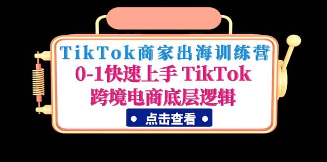 TikTok商家出海训练营：0-1快速上手 TikTok跨境电商底层逻辑(无水印)网赚项目-副业赚钱-互联网创业-资源整合南风学院