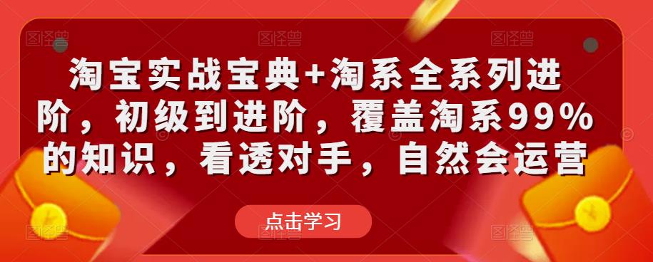 淘宝实战宝典+淘系全系列进阶，初级到进阶，覆盖淘系99%的知识，看透对手，自然会运营网赚项目-副业赚钱-互联网创业-资源整合南风学院