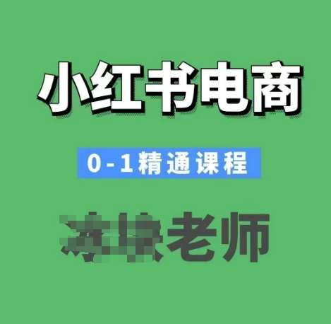 小红书电商0-1精通课程，小红书开店必学课程网赚项目-副业赚钱-互联网创业-资源整合南风学院