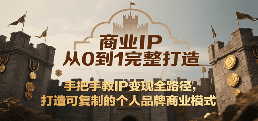 商业IP从0到1完整打造，手把手教IP变现全路径，打造可复制的个人品牌商业模式网赚项目-副业赚钱-互联网创业-资源整合南风学院