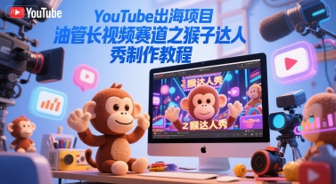 YouTube出海项目，油管长视频赛道之猴子达人秀制作教程网赚项目-副业赚钱-互联网创业-资源整合南风学院